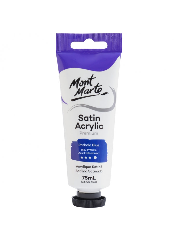 MM Satin Acrylic 75ml - Phthalo Blue