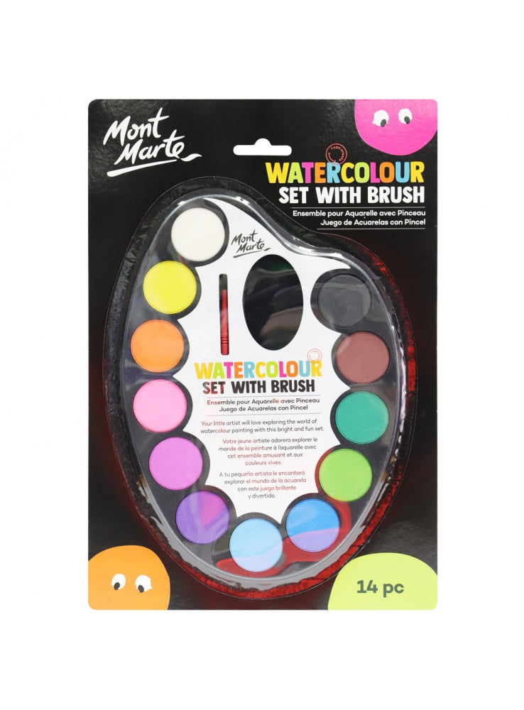 MM Watercolour Set with Brush 14pc