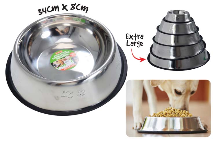 Stainless Steel Dog Bowl 33.5x7.6cm