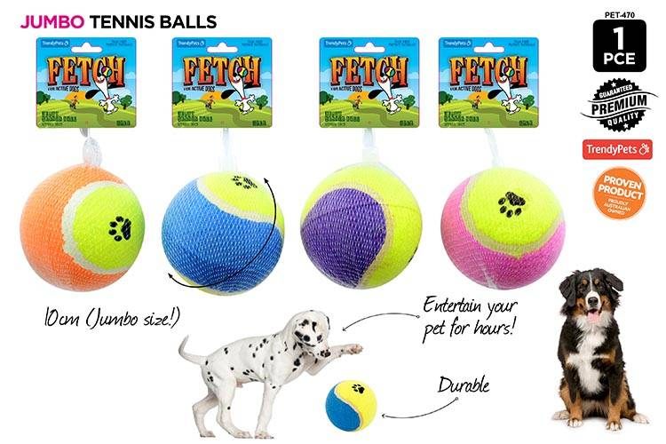 1pc Fetch Tennis Ball 10cm - 4Col Asst