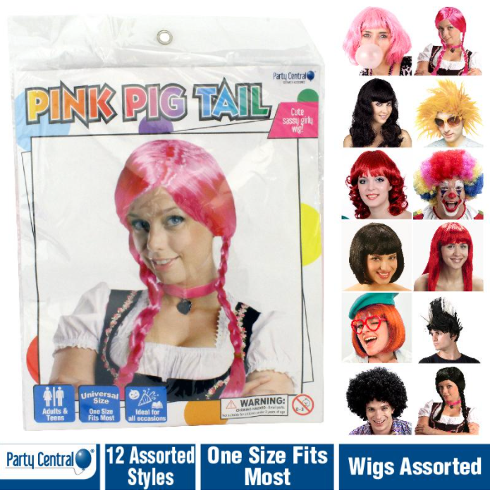 Wigs - 12 Assorted Designs