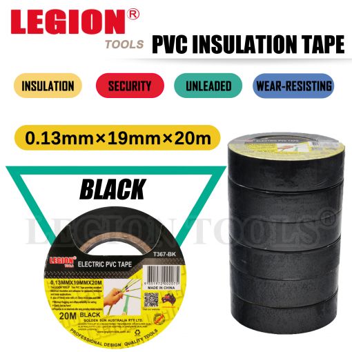 Black Electric PVC Tape 20M