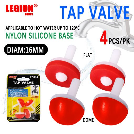 Nylon Tap Valve 16MM Flat And Dome 4PCS/Pk