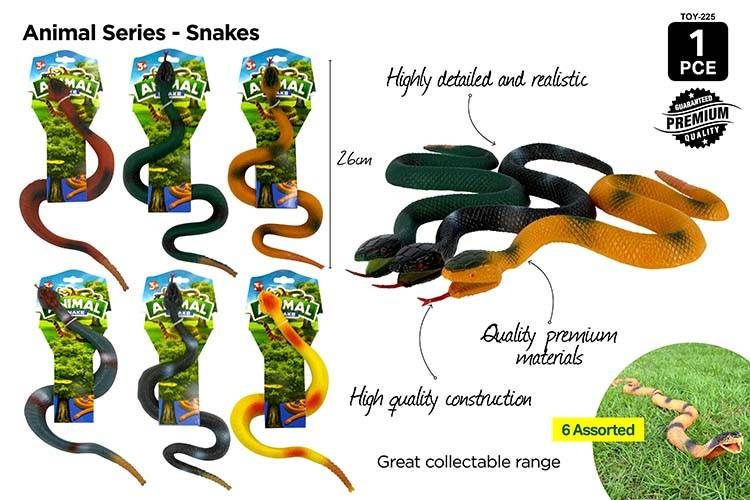 1pce Large Snakes 43cm 6 Asst