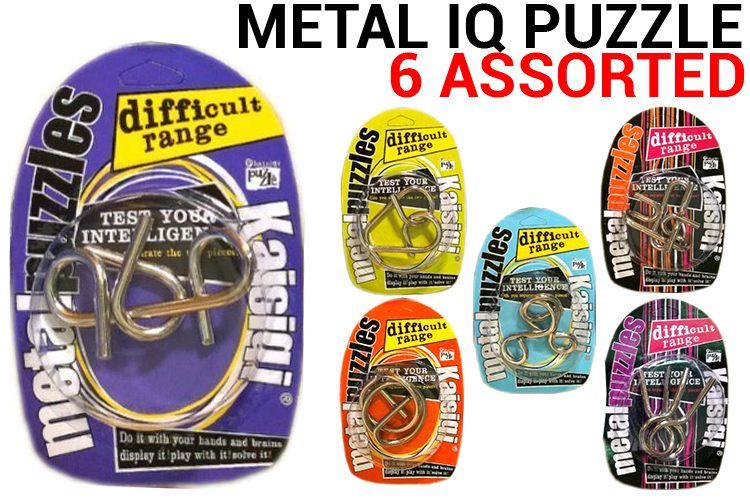 1pce Metal Puzzles 6 assorted