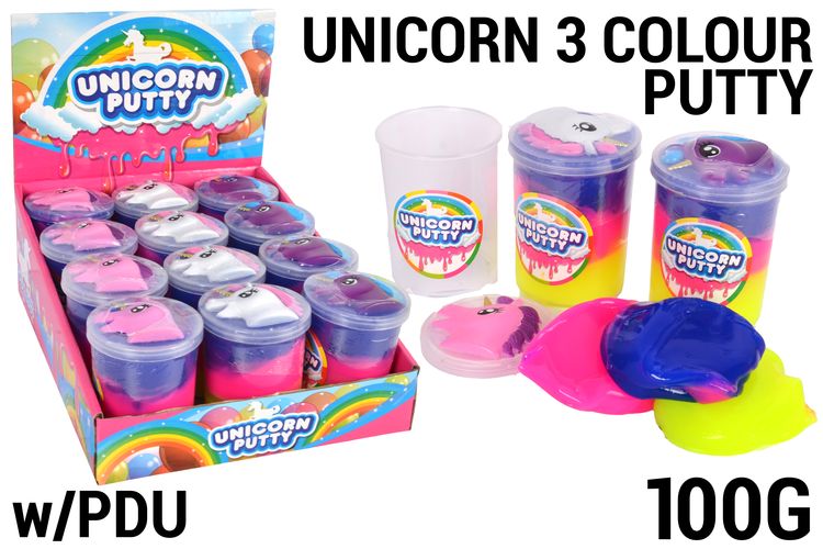 1pc Unicorn Three colour Putty 100g