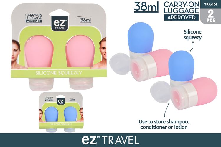 Silicone Squeezable Travel Bottle 38ml 2pc