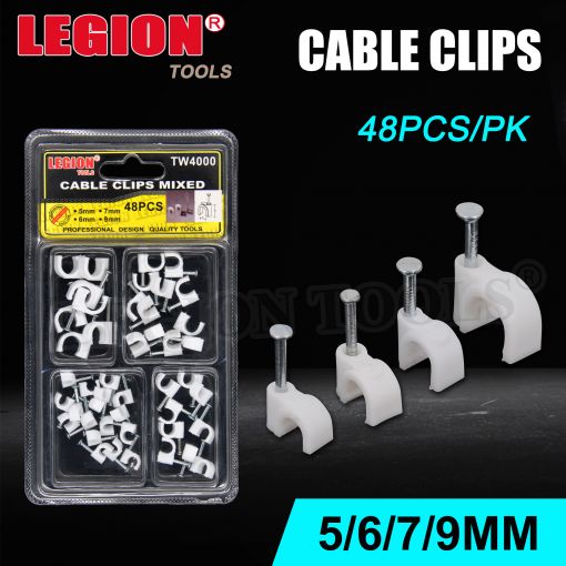 Cable Clips Mixed 5/6/7/9MM 46Pcs/Set