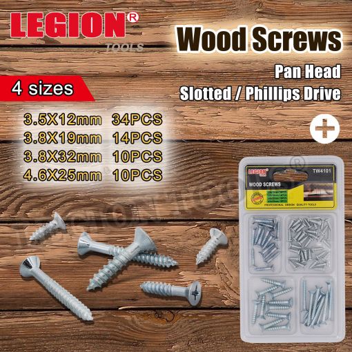 Wood Screws 68Pcs/Pk