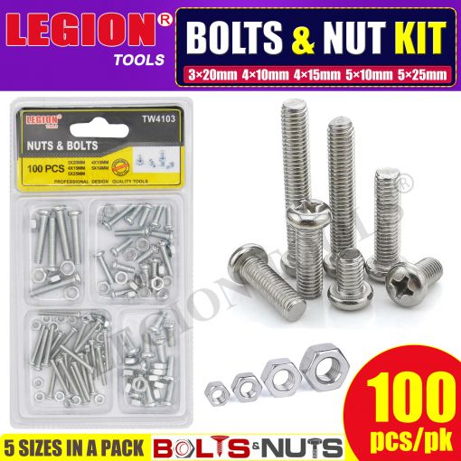 Bolts & Nuts Kit 100Pcs/Set 4103