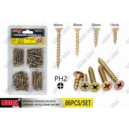 Chipboard Screws Kit 72Pcs/Set