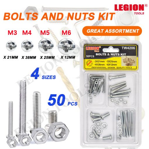 Bolts & Nuts Kit 50Pcs/Set