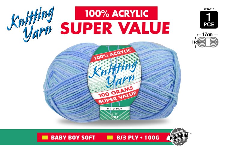 1pce Knitting Yarn-8 Ply-100g- Baby boy