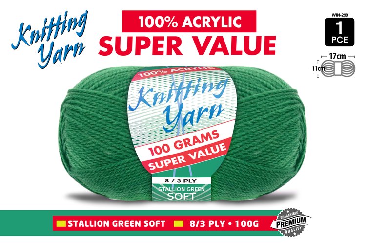 1Pce Knitting Yarn-8 Ply-100G-Green