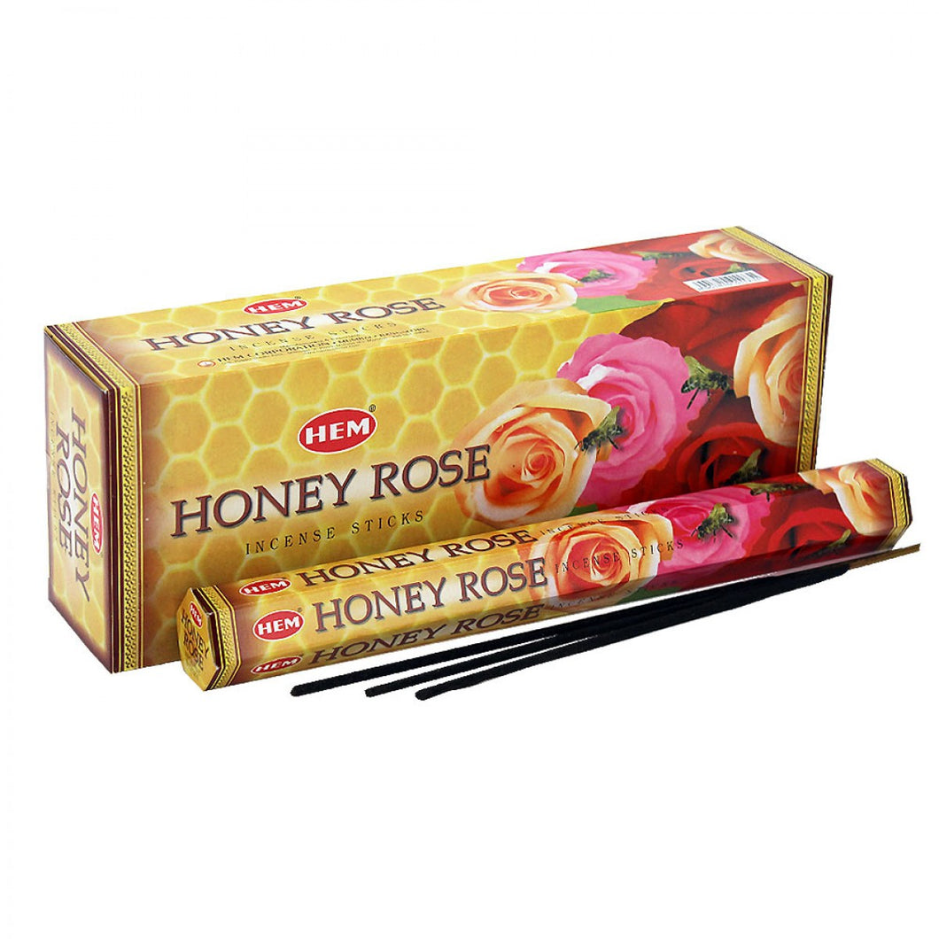 HEM HEXAGON HONEY ROSE incense sticks 20 sticks in a box