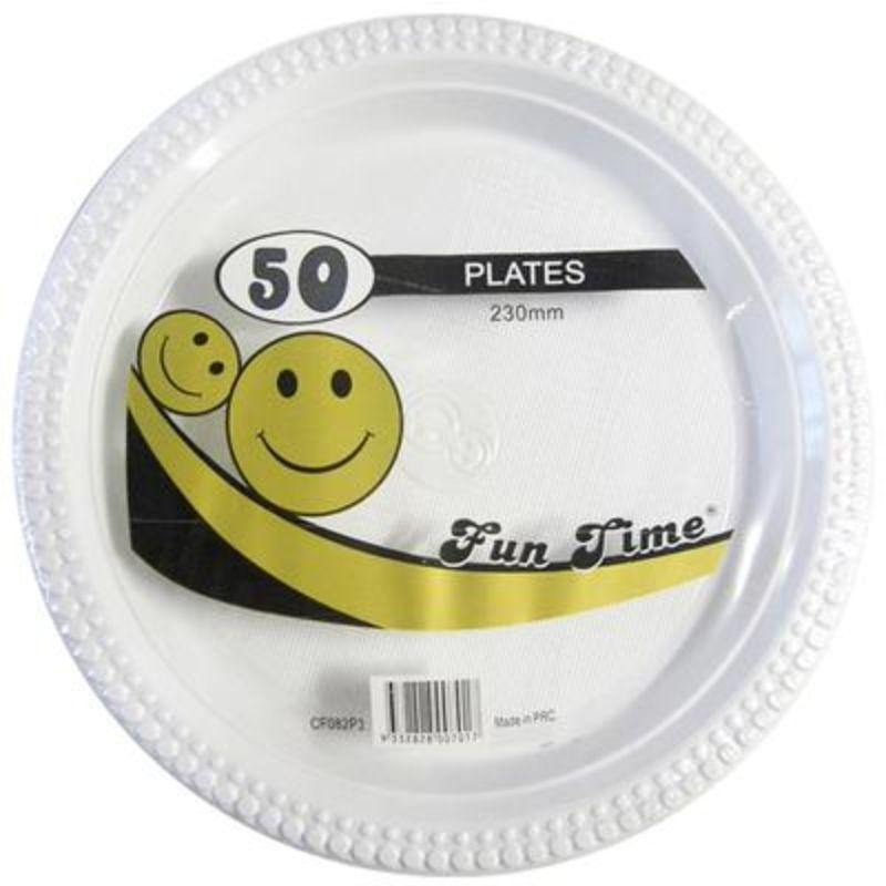 PLASTIC PLATES 230MM PK50