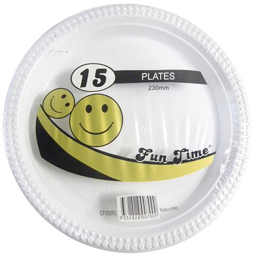 Plastic Round Plate 230mm PK15