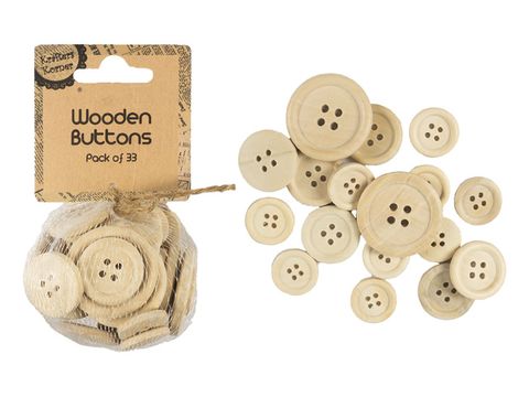 WOODEN HAND CRAFT BUTTONS  pk11