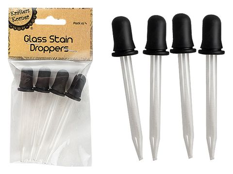 CRAFT GLASS STAIN DROPPERS pk4