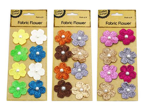 CRAFT METALLIC PAPER FLOWERS pk8