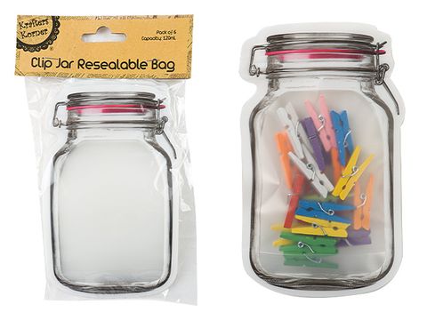 CLIP JAR RESEALABLE BAG pk6 120ML