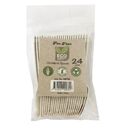 Cornstarch eco-friendly compostable Disposable Spoon 24pcs