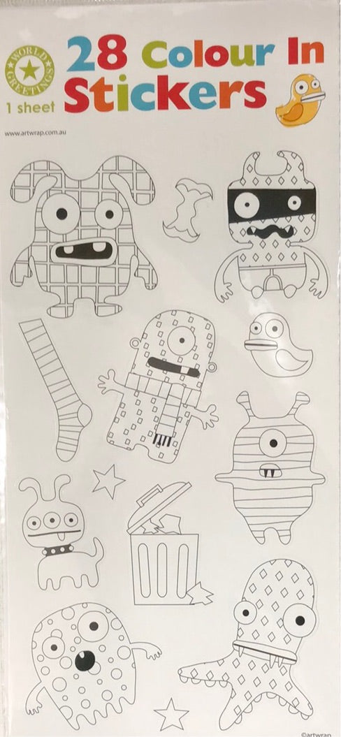 STICKER SHEET COLOURING MONSTER