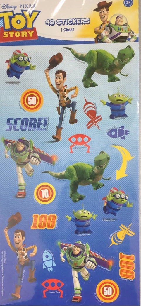 STICKER SHEET TOY STORY