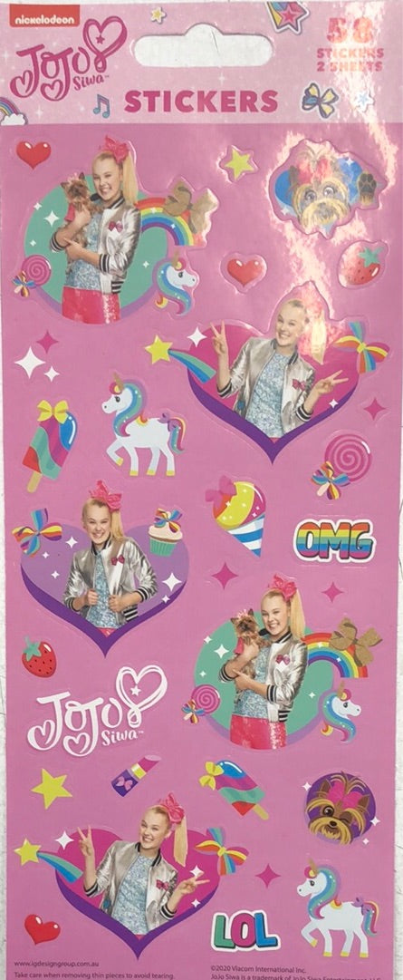 STICKER SHEET JOJO SIWA