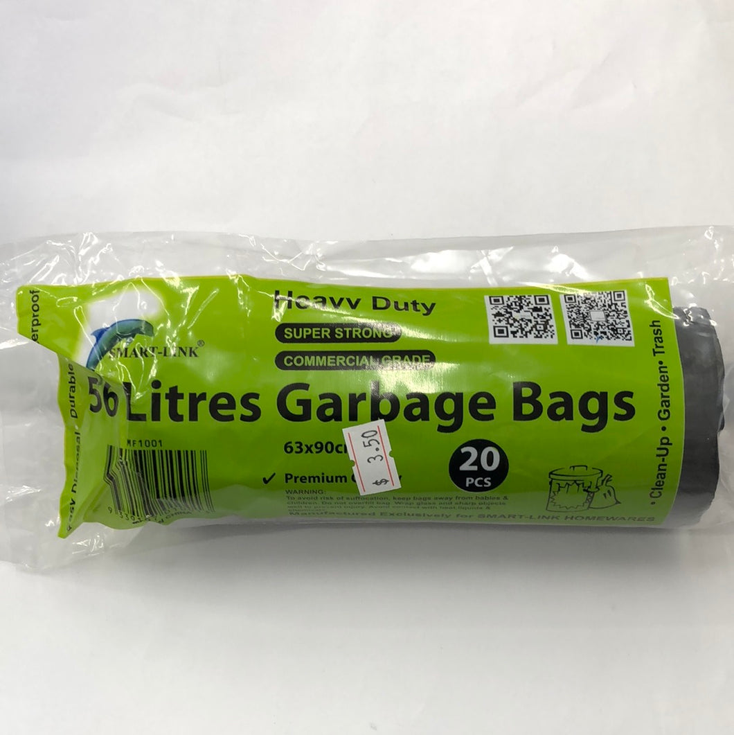 Garbage bags LARGE 56L Heavy Duty 63X90cm 20pcs
