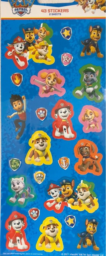 STICKER SHEET PAW PATROL