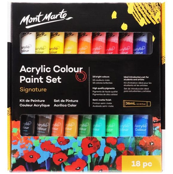 MM Acrylic Colour Paint Set 18pc x 36ml