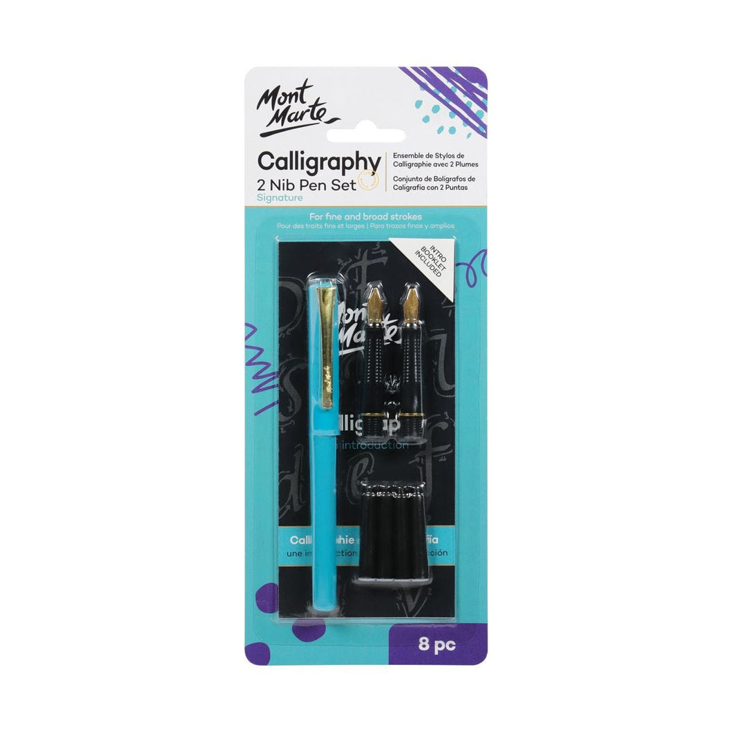 Calligraphy 2 Nib Pen Set Signature 8pc