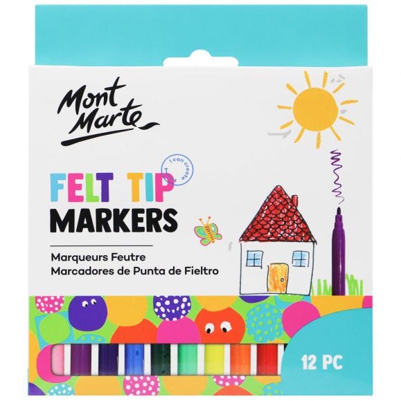 MM Felt Tip Markers 12pc - Basics