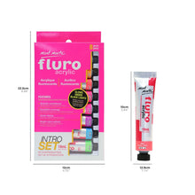 Load image into Gallery viewer, Fluoro Acrylic Paint Intro Set Premium 8pc x 18ml (0.6oz)
