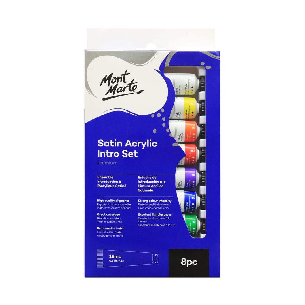 Satin Acrylic Intro Set Premium 8pc x 18ml (0.6oz)