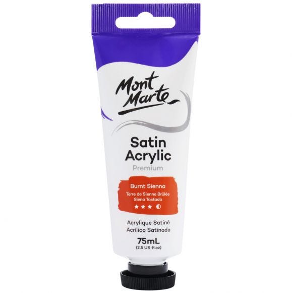 MM Satin Acrylic 75ml - Burnt Sienna