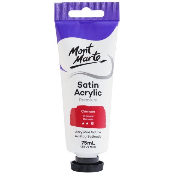 MM Satin Acrylic 75ml - Crimson