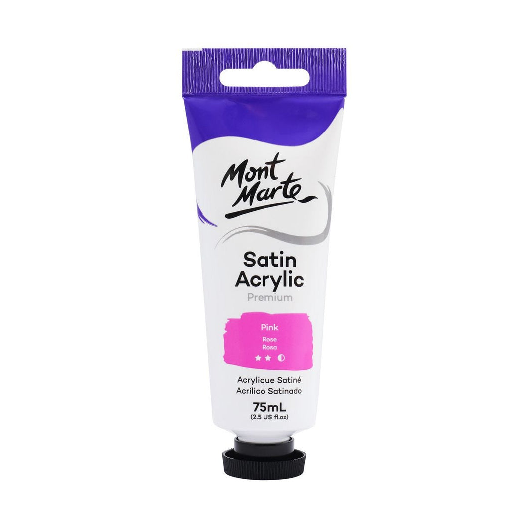 Satin Acrylic Paint Premium 75ml (2.5 US fl.oz) Tube - Pink