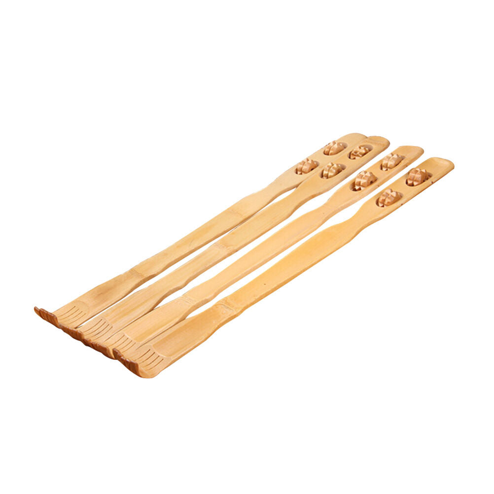 Handy Bamboo Massage Back Scratcher Wooden Body Stick Roller