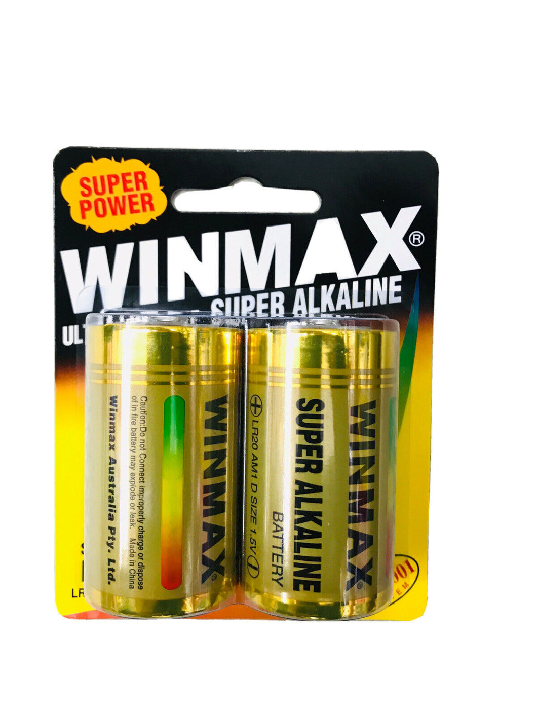 Winmax Super Alkaline Size D LR20 1.5V Bulk 2 Pack