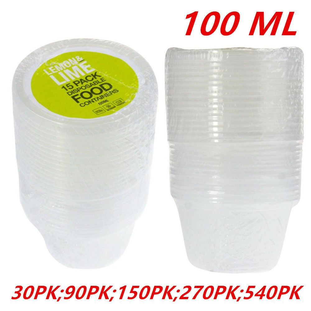 Round Sauce Container with Lids 25pk 100ml