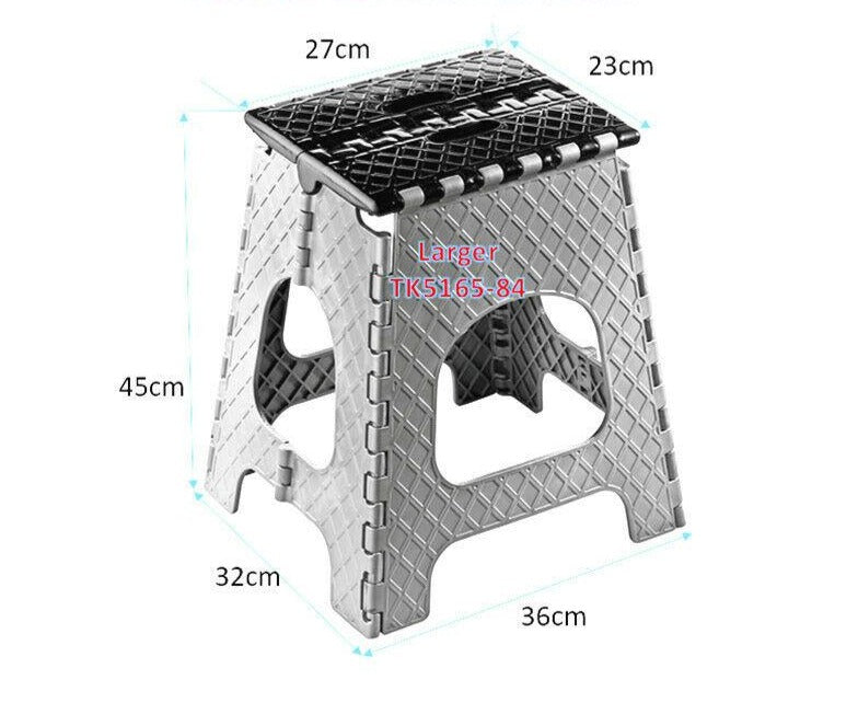 Folding Step Stool Portable Plastic Folding Chair Store Flat Out  L/M/S