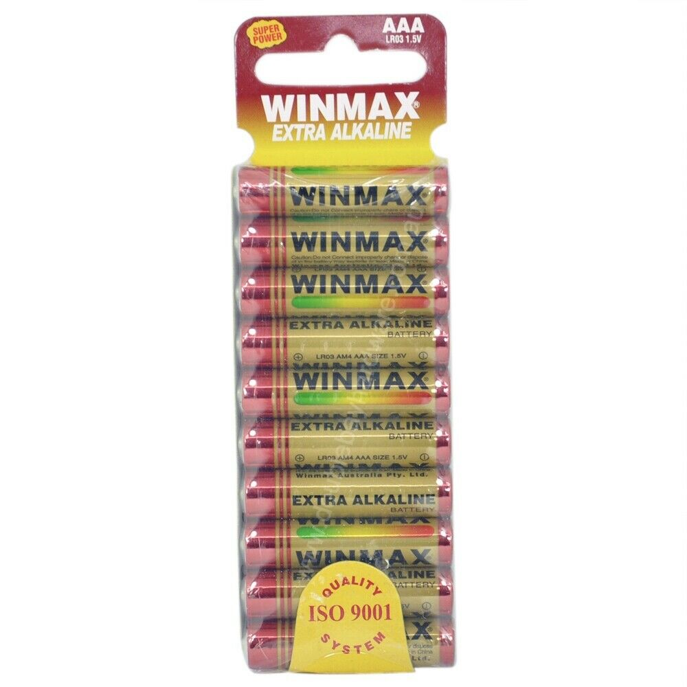 Winmax Extra Alkaline AAA Battery 10 pk Size LR6 1.5V