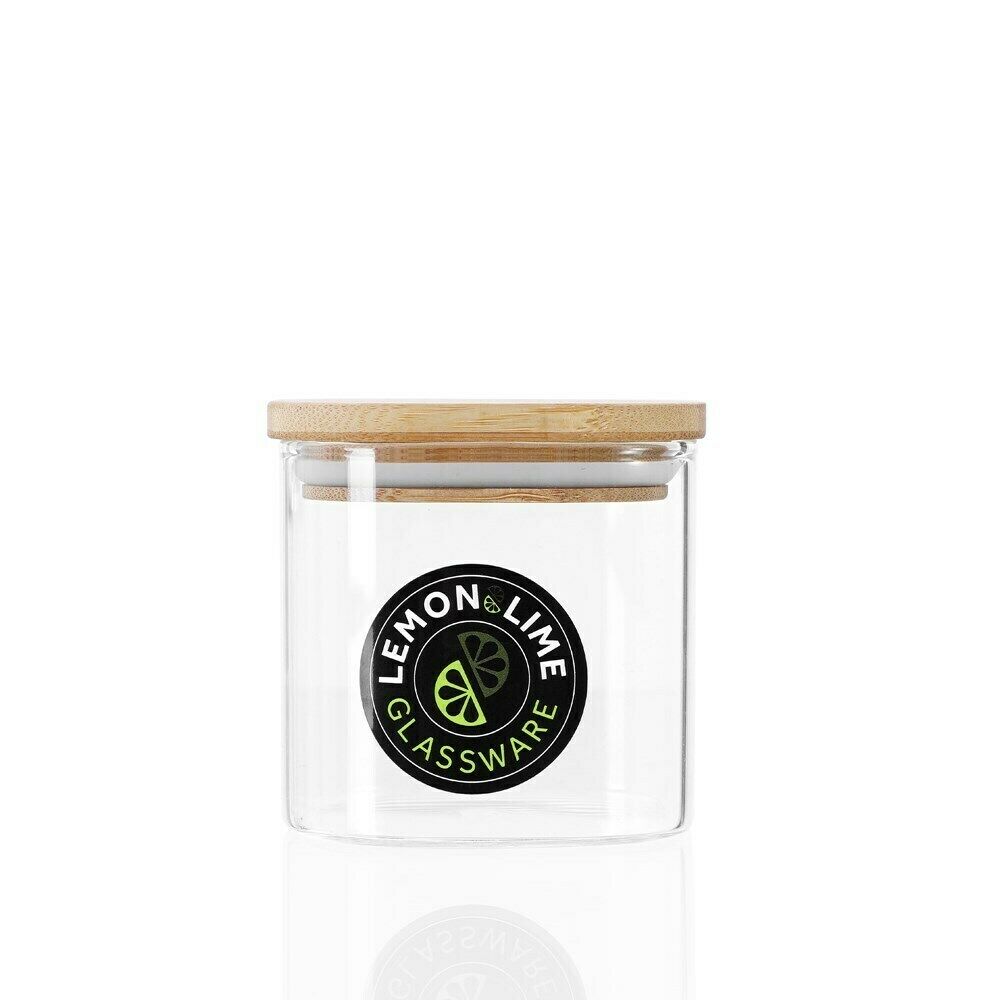 CAMDEN SQUARE GLASS JARBAMBOO LID 350ML