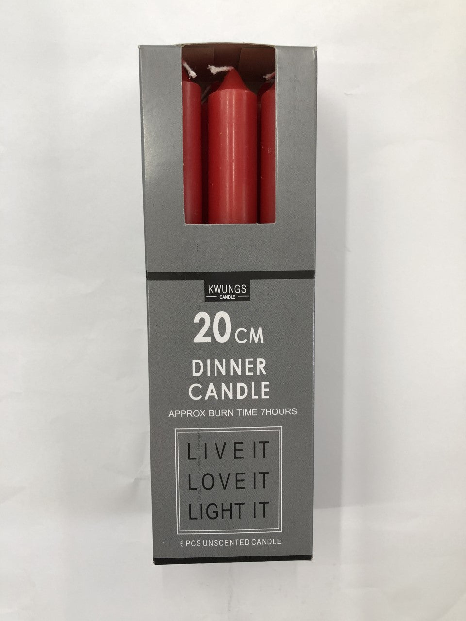 D2.15X20CMH DINNER CANDLE COLOR: RED